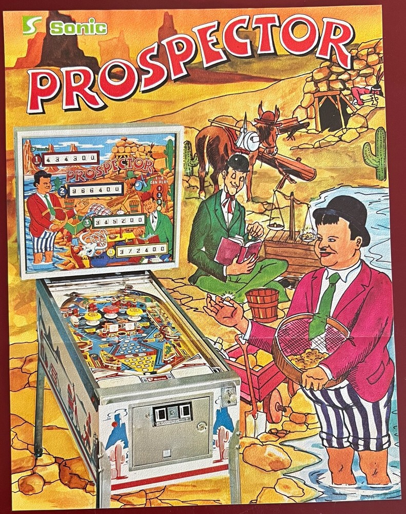 1977 Sonic Prospector Original Pinball Flyer