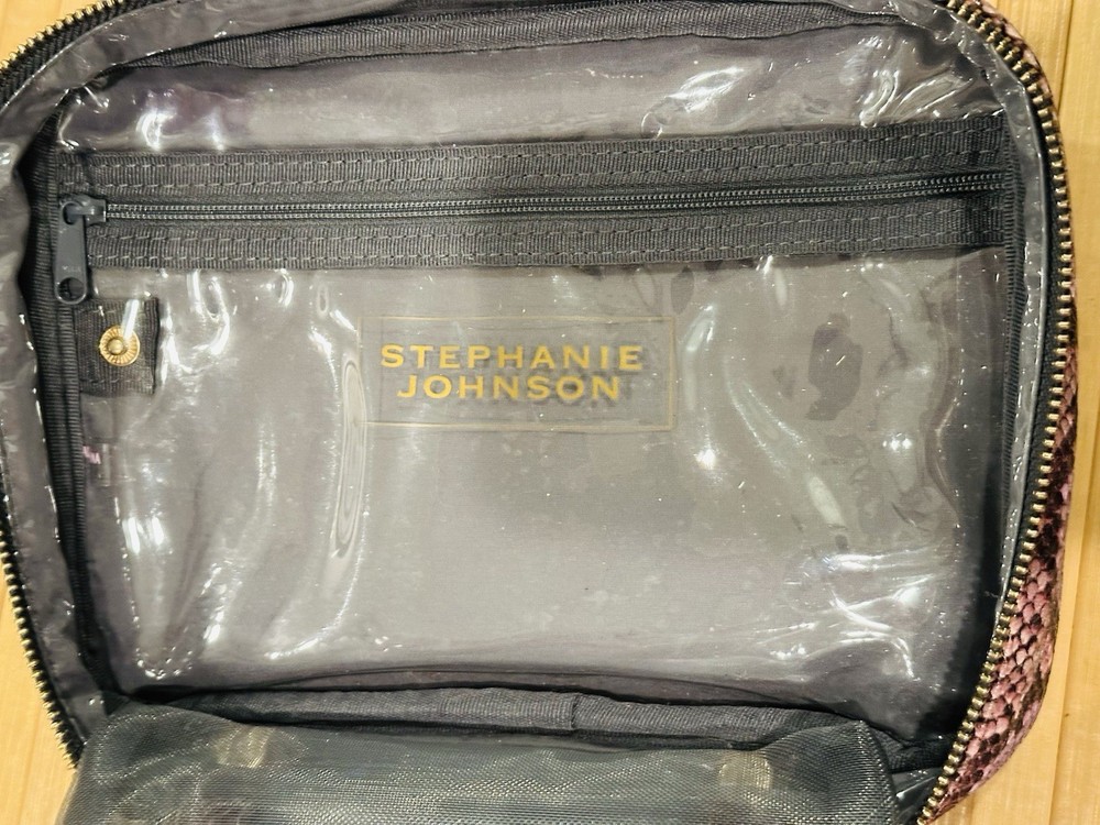 Stephanie Johnson Java ML Traveler Cosmetic Case Purple Snake Skin Print