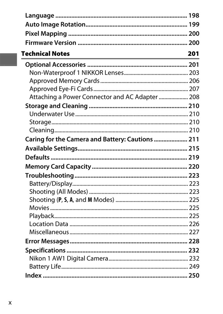 Nikon 1 AW1 — Reference Manual User Guide — 279 Pages — Half Size 5.5x8.5