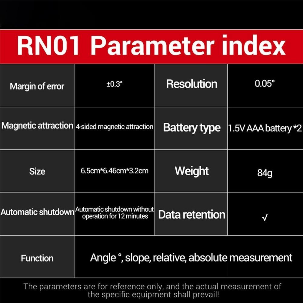 Electronic Digital Angle Meter RN01 with Backlit Display for Woodworking Use