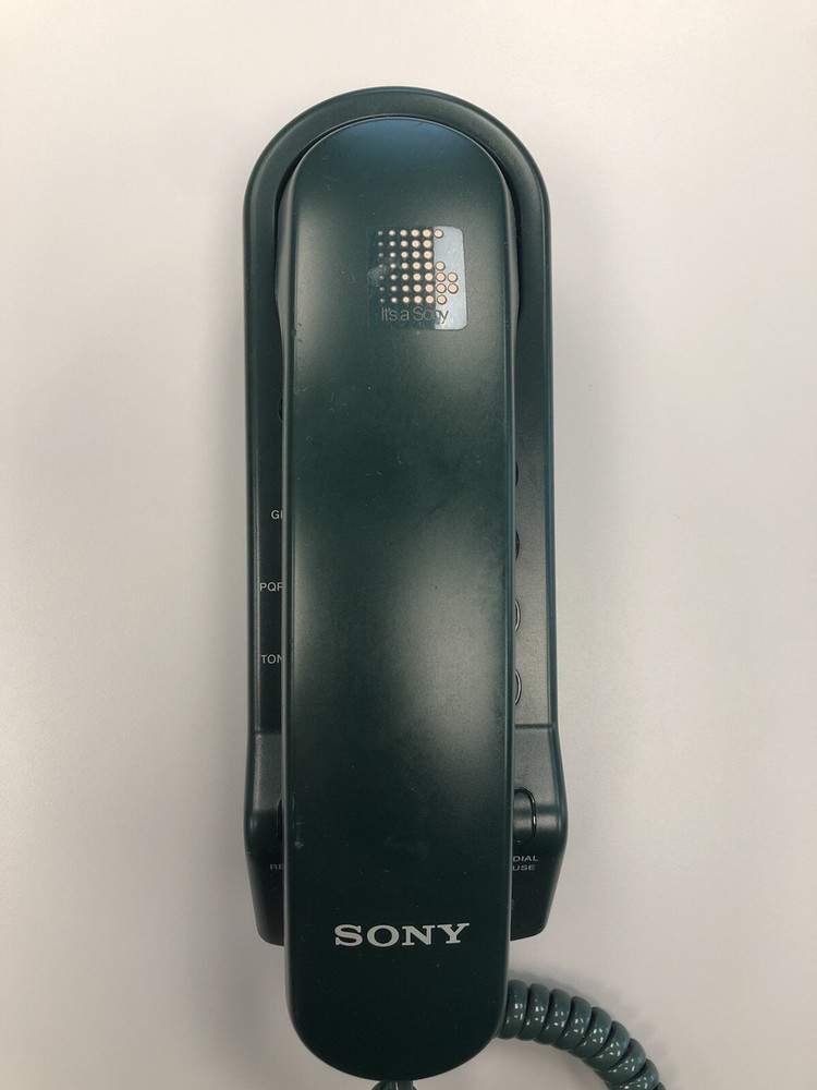 Sony IT-B3 Vintage Green Push Button Phone Tested-Works