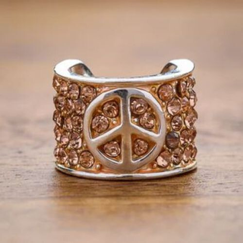 CharMED Stackable Personalize Stethoscope Bling Charm | Peace Sign