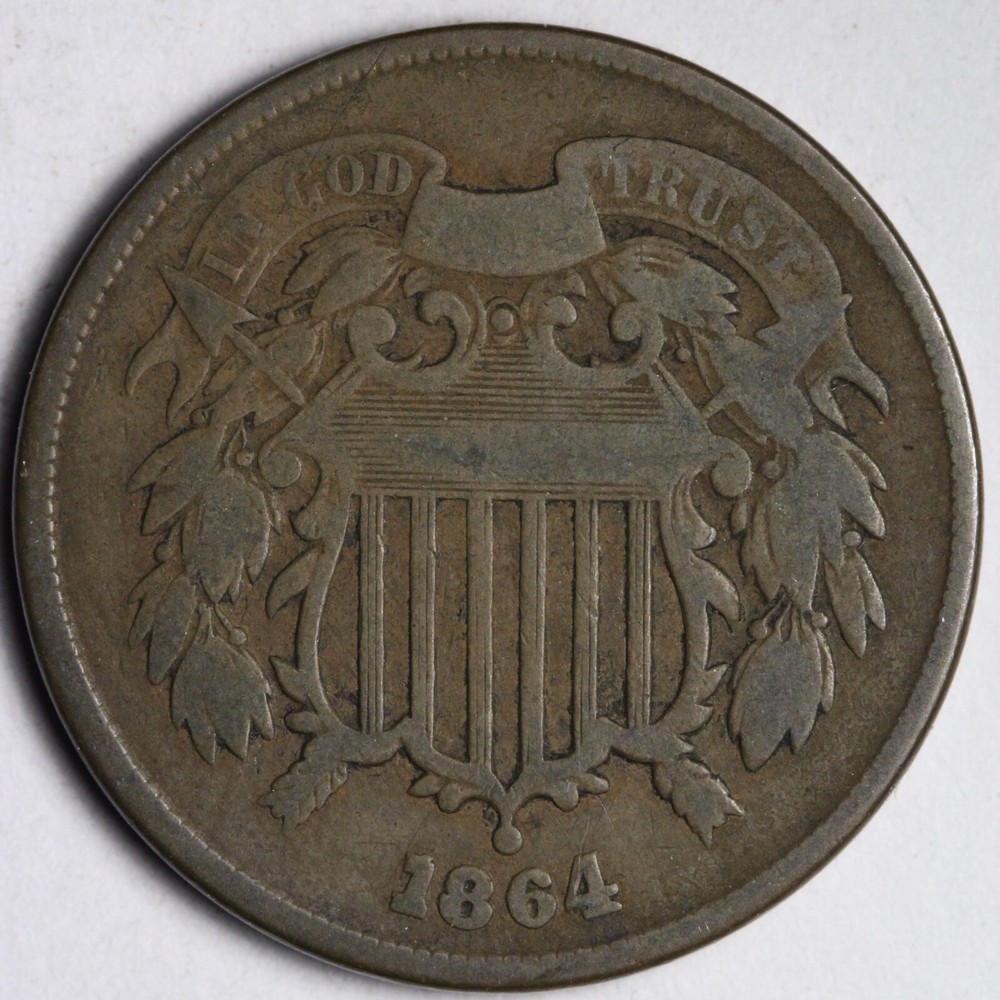 1864 RPD Two Cent Piece FINE VF E173 DTCO