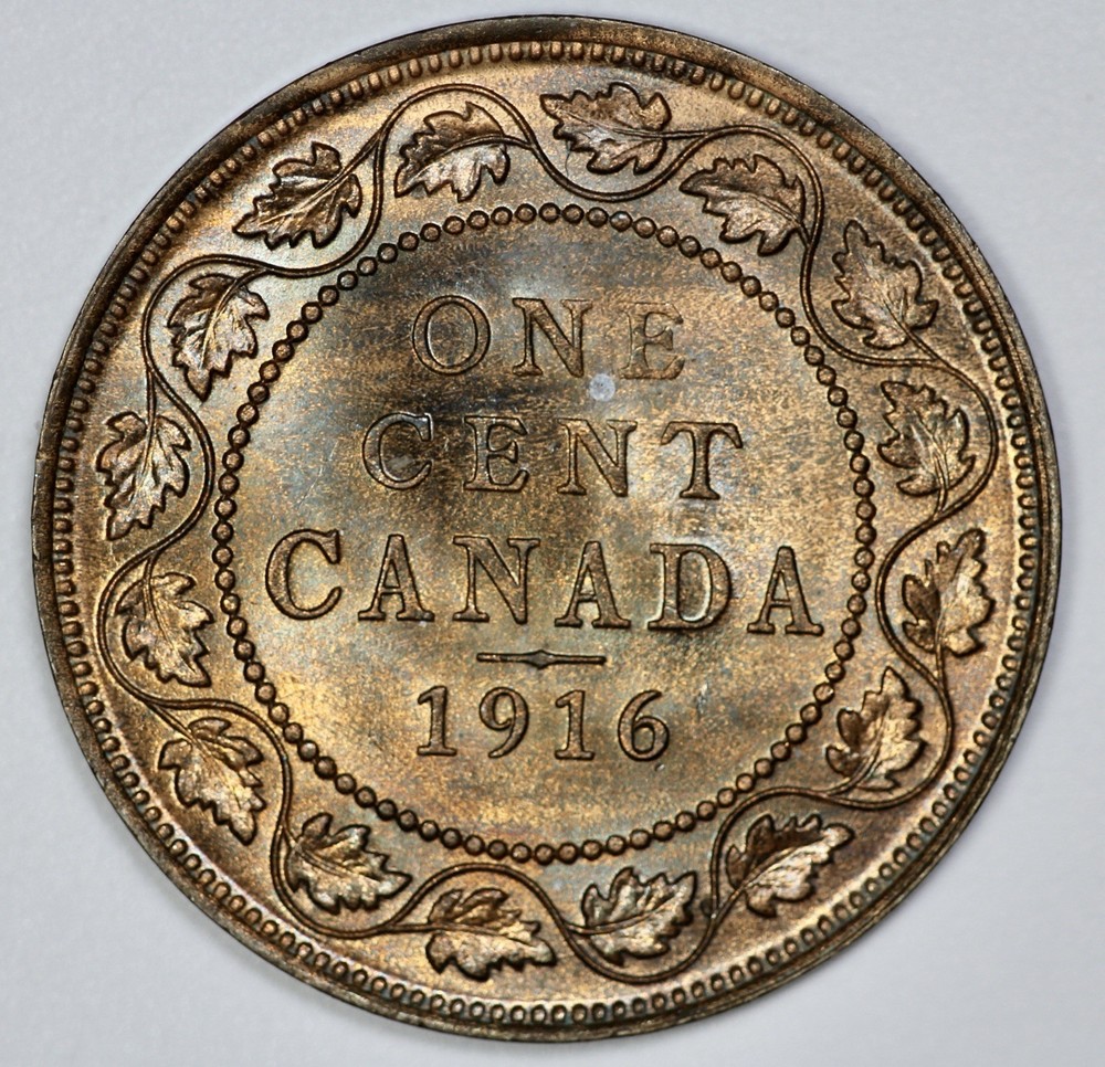 1916 Canada George V 1c Large Cent UNC