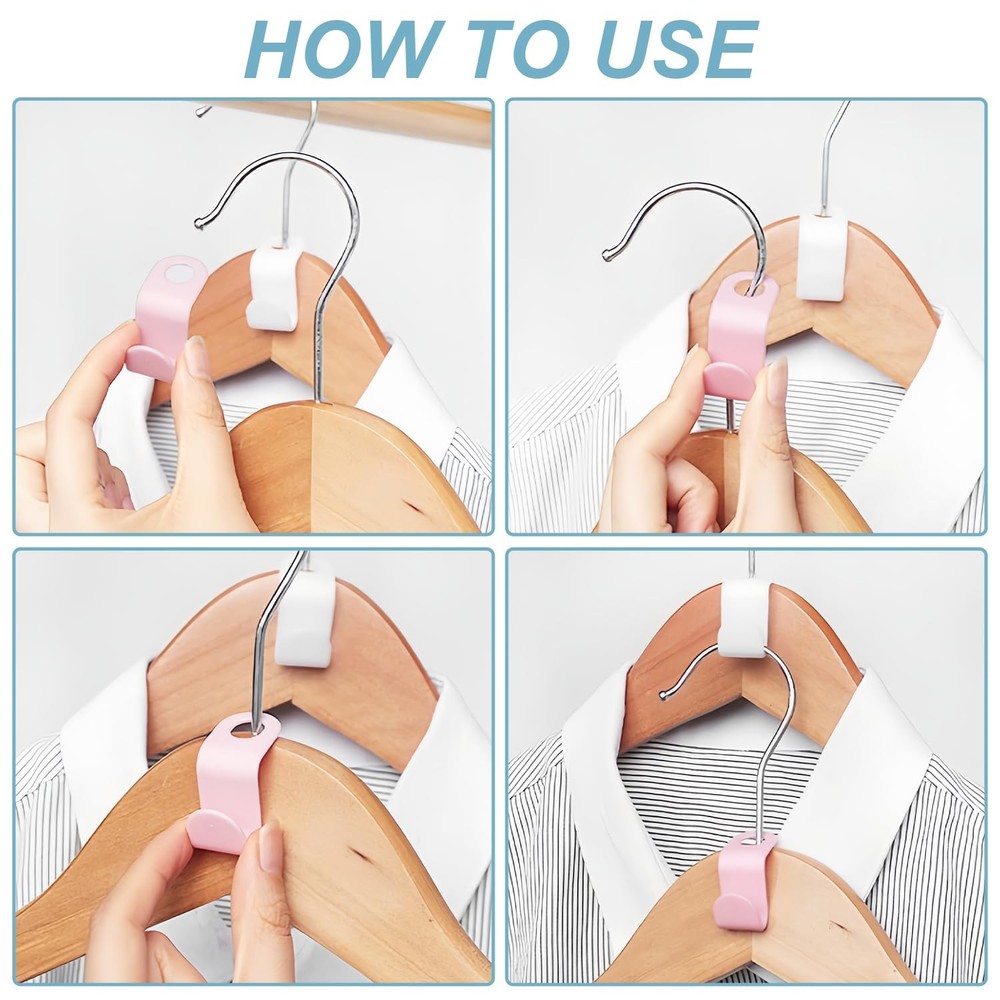 50 PCS Space Saving Hanger - Clothes Connector Hooks, Stacking Space Saver, P...
