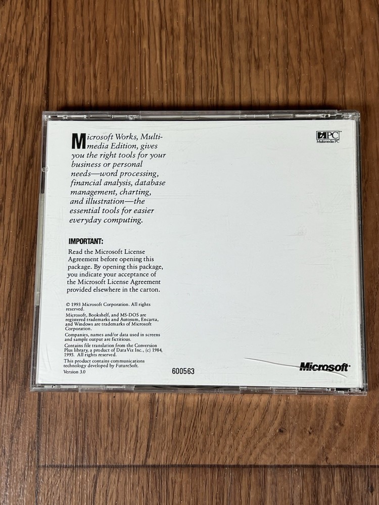 Microsoft Home Microsoft Works 1993 CD-ROM Windows