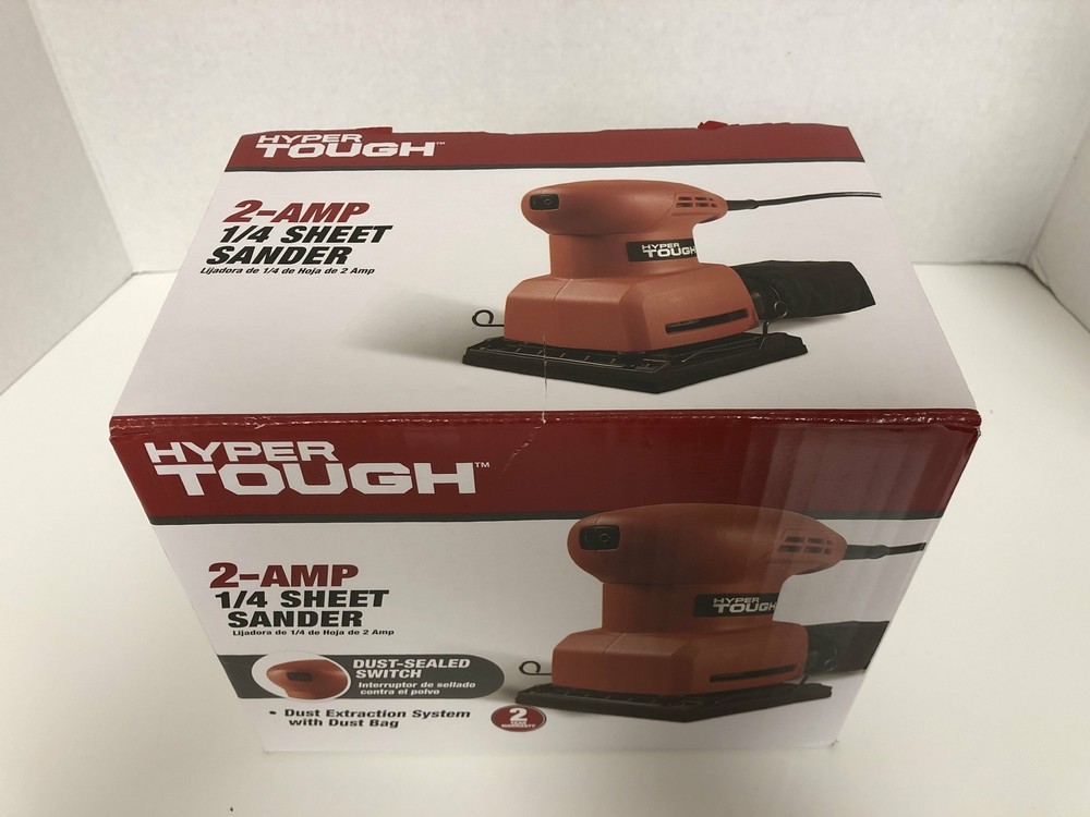 Hyper Tough 2-AMP 1/4 Sheet Sander Dust Sealed Switch Extraction System With Dus