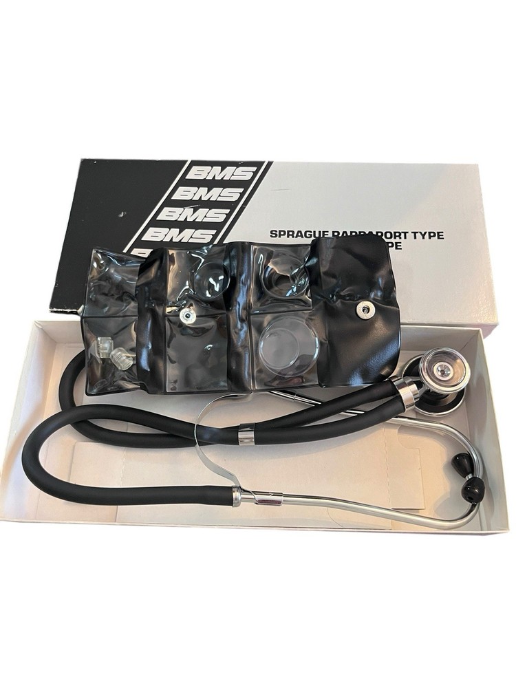 Sprague Rappaport type Stethoscope with accessories. Black