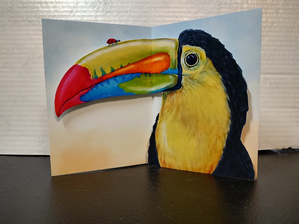 Toucan Bird Ladybug Greeting 3D Card hand-crafted