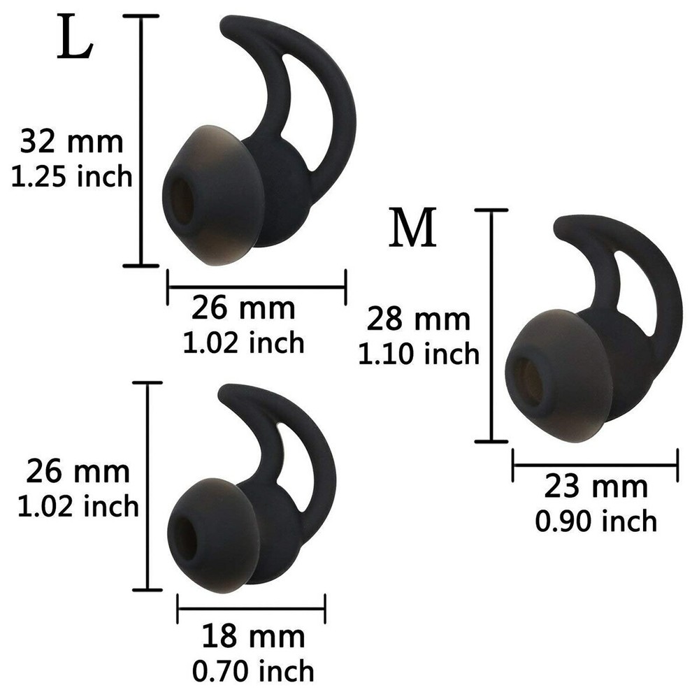 Bose Replacement Noise Isolation Silicone Earbuds/Earplug Tips Pairs Size SML