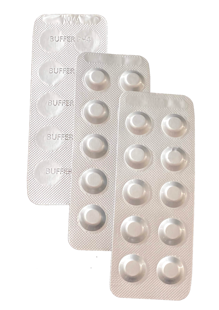 30-Pack Color-Coded Buffer Calibration Tablets 4, 7, 10 for Electronic pH Meters