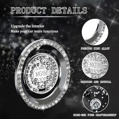 Bling Car Engine Start Button Cover Compatible with Cadillac XT6 CT5 XT4