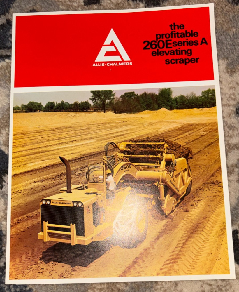 Allis Chalmers 260E Series A Tractor Elevating Scraper Brochure AMIL25 red