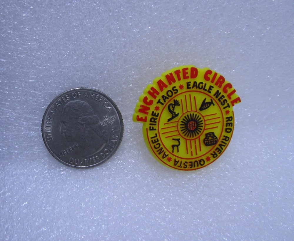 Enchanted Circle Fire Taos Eagle Nest Red River Plastic Pin