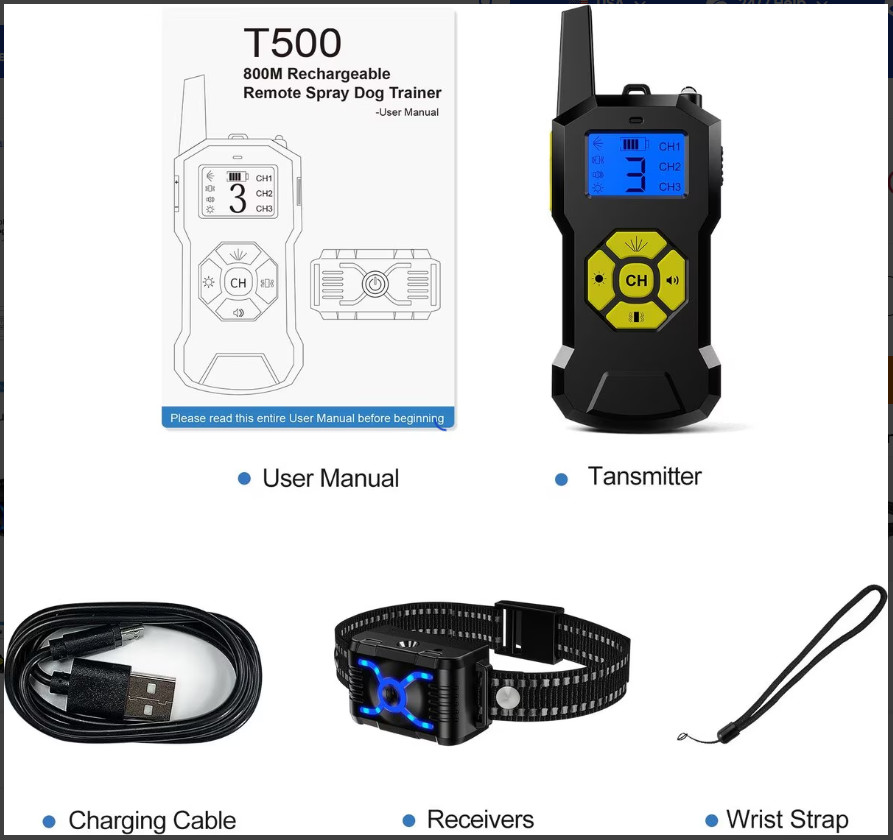 Static-free training collar utilizes an earth-friendly, CFC-free citronella spra
