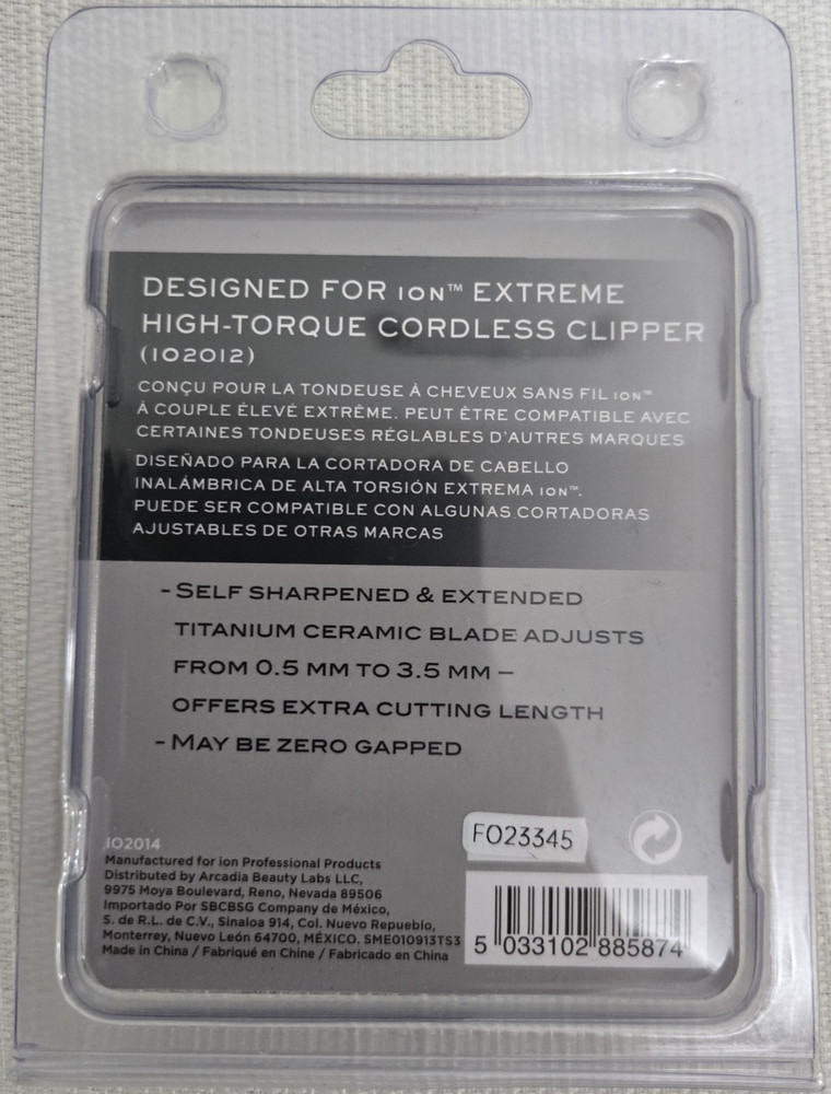 Ion Extreme High-Torque Cordless Clipper Replacement Blade #102012 Standard New