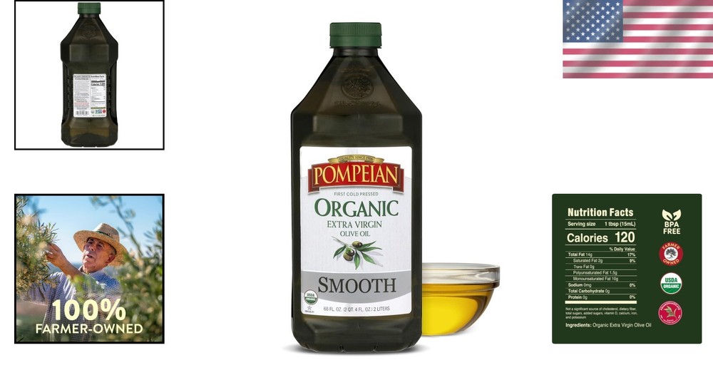 USDA Organic Extra Virgin Olive Oil, 68 fl oz
