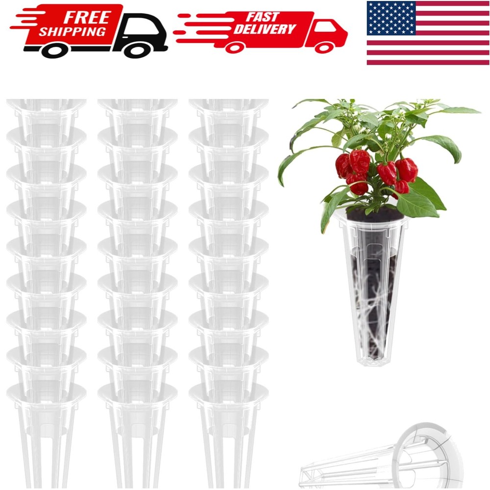 Modern White Grow Baskets - 50 Pack for Efficient Hydroponic Gardening
