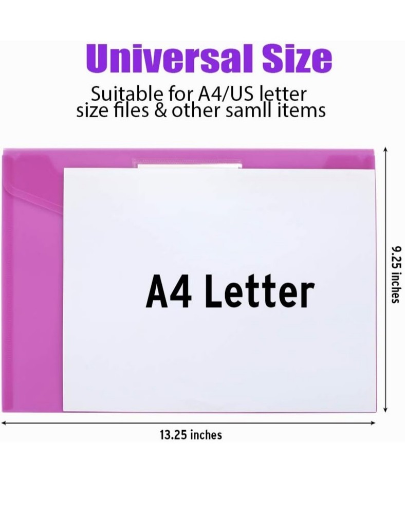 70 PCS Plastic File Folders Envelopes for Documents, School Office Reusable