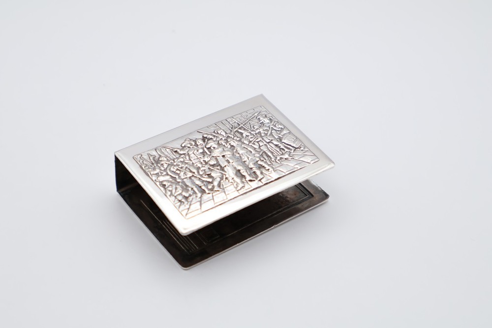 Antique Silver Plated Match Box Cover