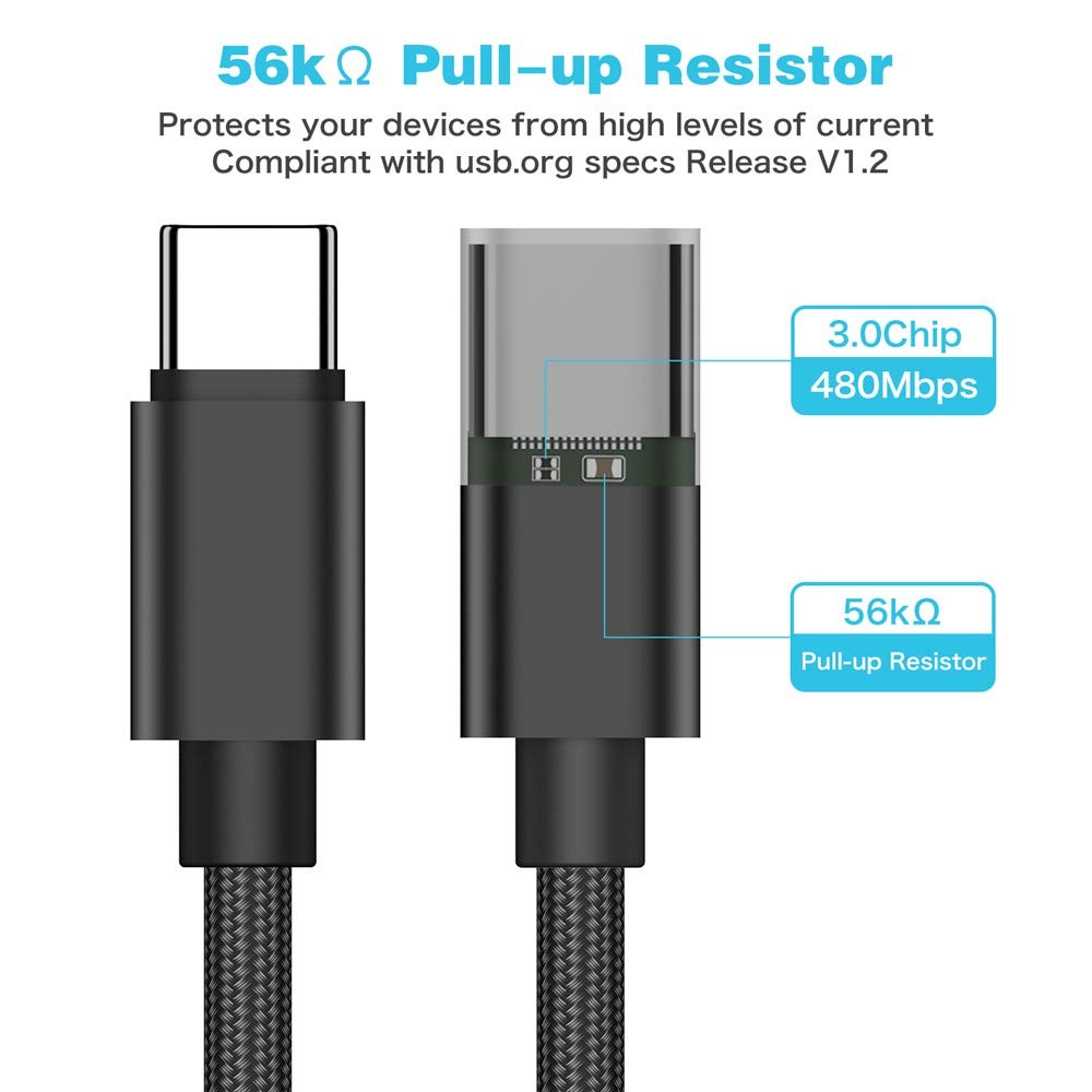 Micro USB to C Adapter,(2-Pack) Female Type C Male Black