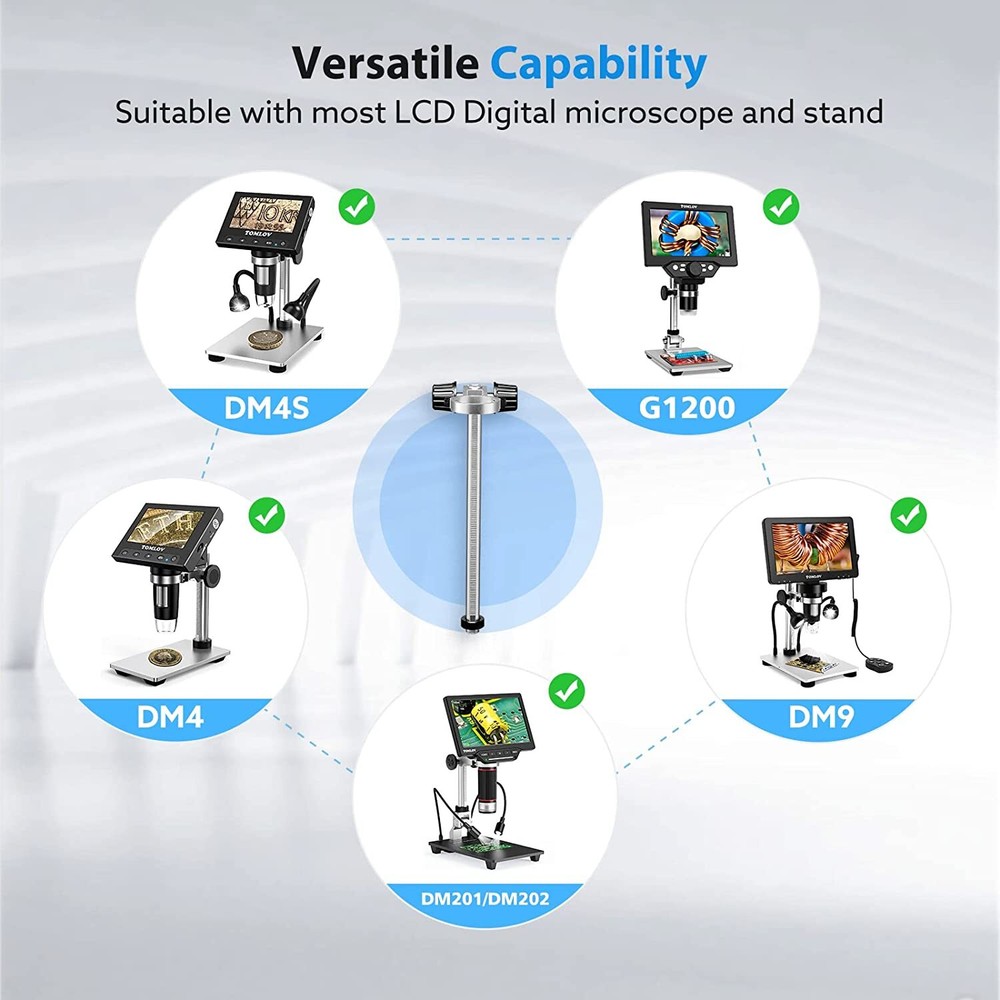 TOMLOV Digital Microscope Stand 26cm Universal Adjustable Holder for DM201 pro
