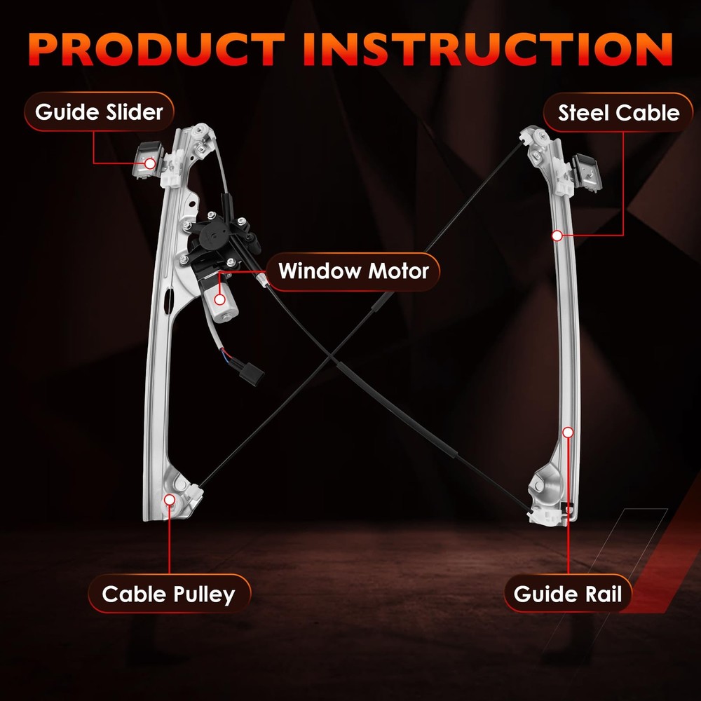 Power Window Regulator with Motor Front Left Driver Side Front Driver Side (LH)