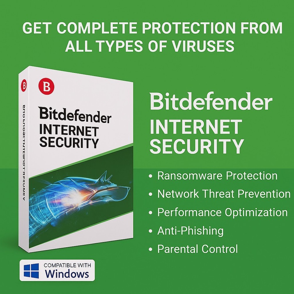 Bitdefender Internet Security – 3 Years 1 Windows PC Activation + Daily VPN