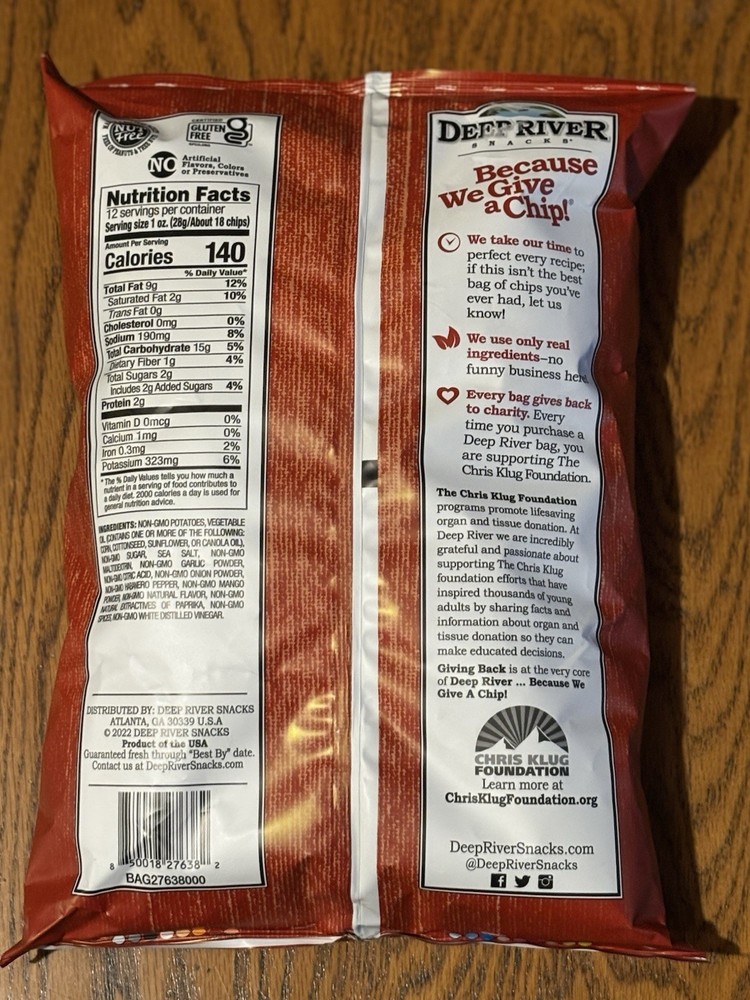 Deep River Mango Habanero Kettle Cooked Chips Select Edition Party Size 12oz