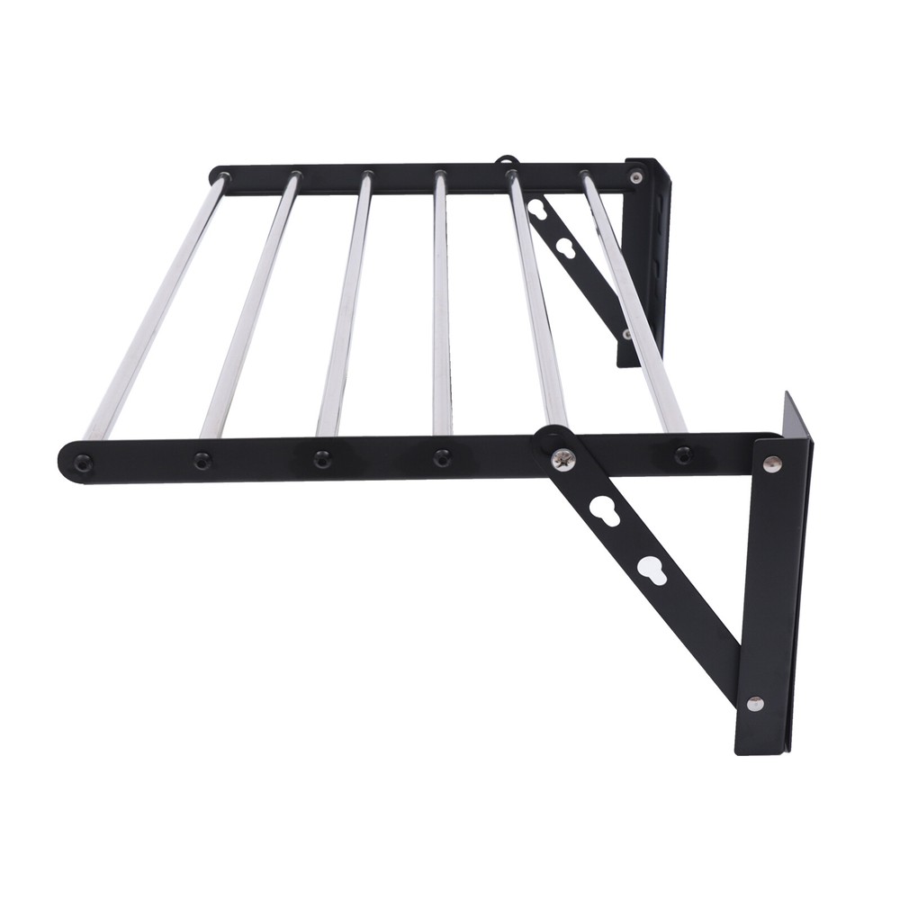 Folding Laundry Drying Rack Wall-mount Foldable Clothes Dryer Hanger Storage