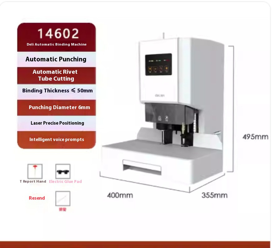 Automatic Accounting Document Stapler Financial Voucher Binding Machine