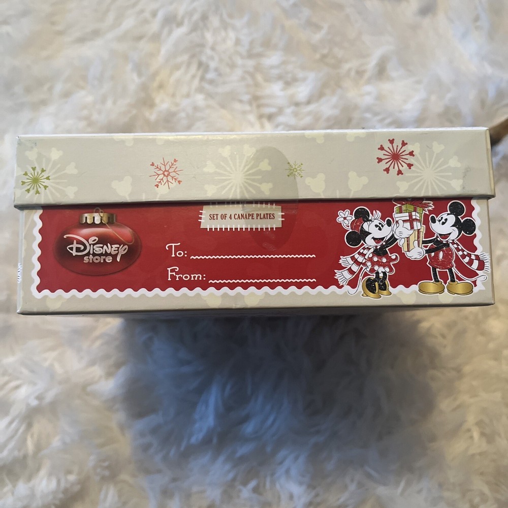 4 Set Bundle~Disney Mickey & Minnie Mouse Christmas Canape Plates Setting *NEW