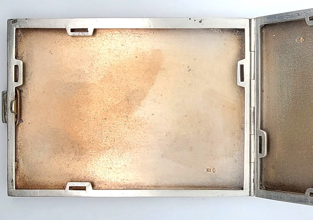 POLISH BAUHAUS SUPREMATISM 800 SOLID SILVER CIGARETTE CASE ART DECO VERY RARE