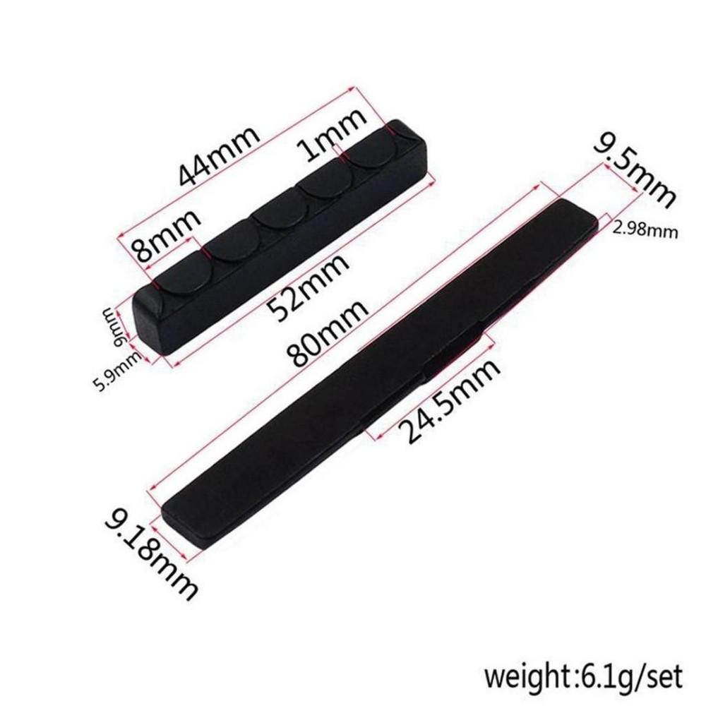 Black Ebony Bridge Saddle And Slotted Nut with for Classical