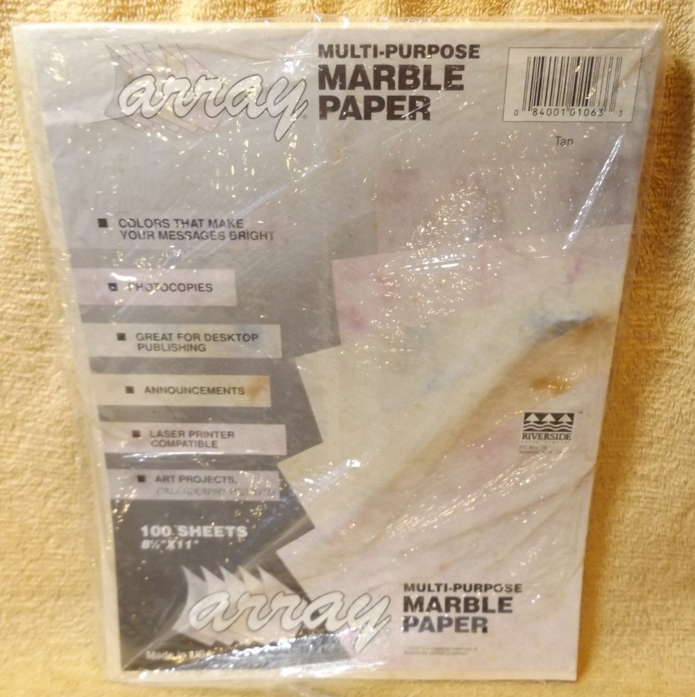 Package of 100 sheets of Multi-Purpose Tan MARBLE PAPER by Array