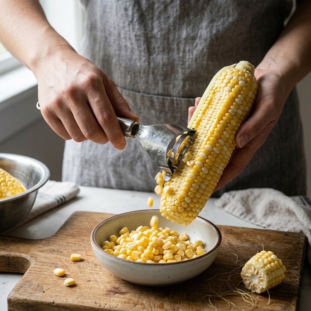 Stainless Steel Corn Stripper Peeler for Fresh Corn on the Cob Kitchen Tool