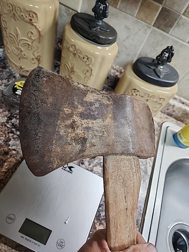 Vtg Antique Hoosier Pattern Axe Head Unbranded - 8” Long 6 Lb. Lunker Solid Han