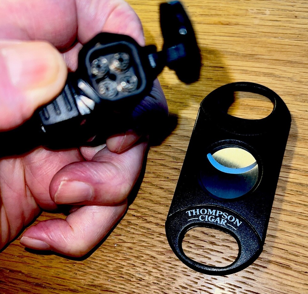 Gift Set-4 Flame Torch Lighter + Guillotine 64 Ring Guage Cigar Cutter
