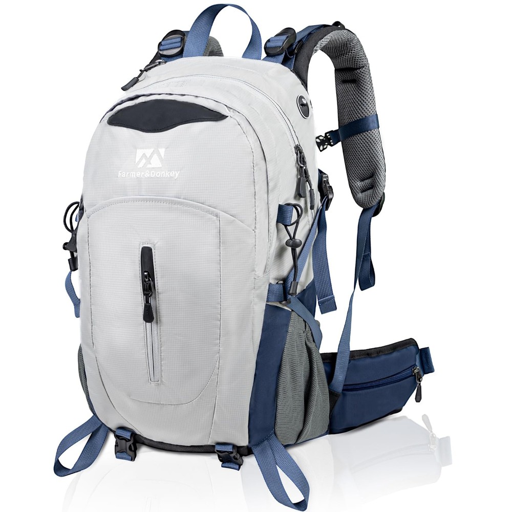 Hiking Backpack, 40L Waterproof Camping Backpack with Packable Back Panel & R...