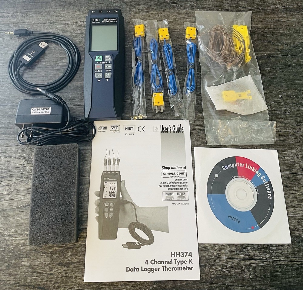 OMEGA ENGINEERING 4 Channel Type K Data Logger Therometer- Model HH374
