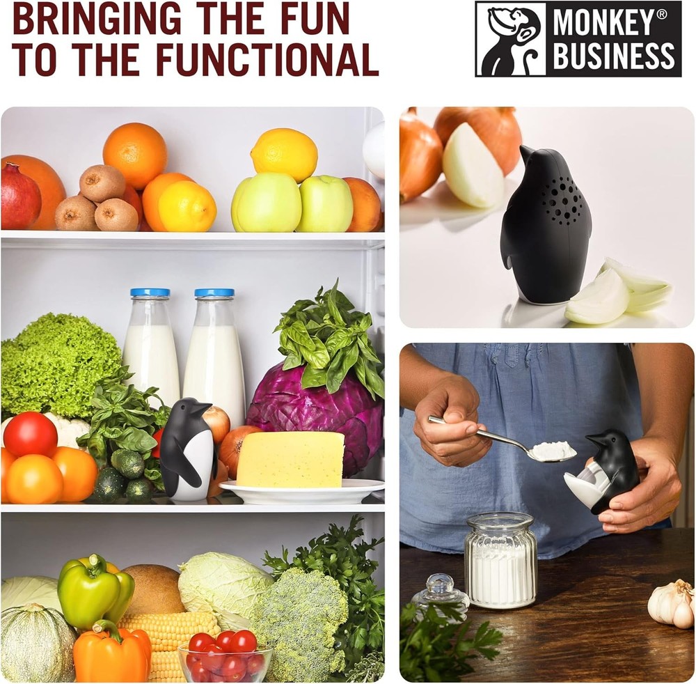 Monkey Business Chill Bill Refrigerator Deodorizer, Baking Soda Container, Bakin