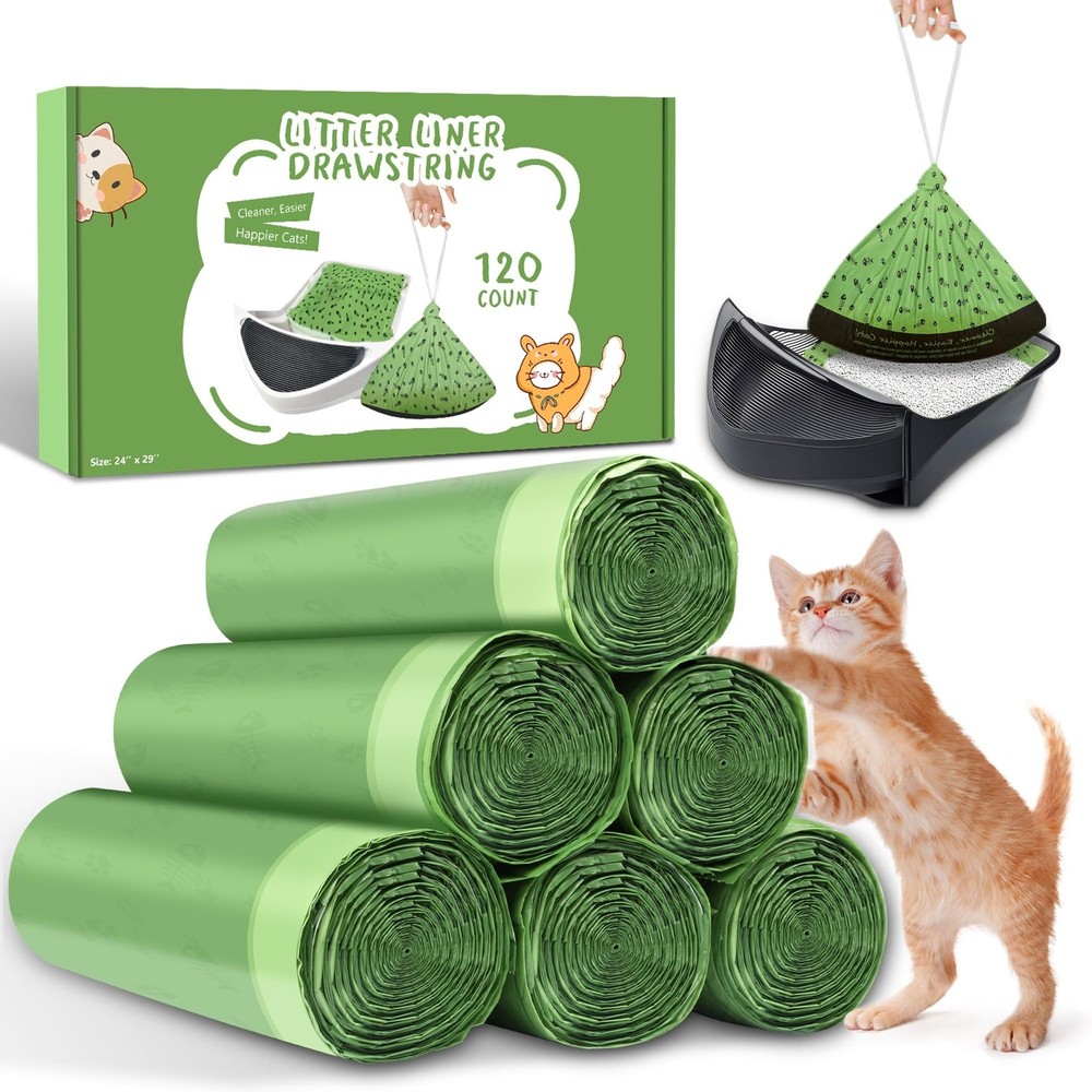 120 Pack Litter Box Bags 120 Count
