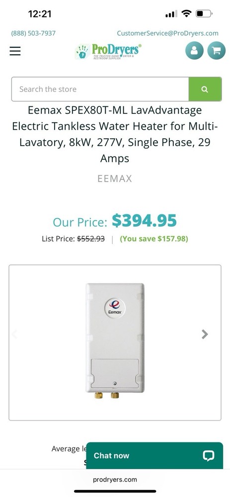 Eemax SPEX80T ML Electric Tankless Water