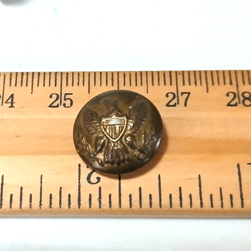 U.S. Uniform Button - Civil War General Service, plain back, See Pics. 1/2" Wide