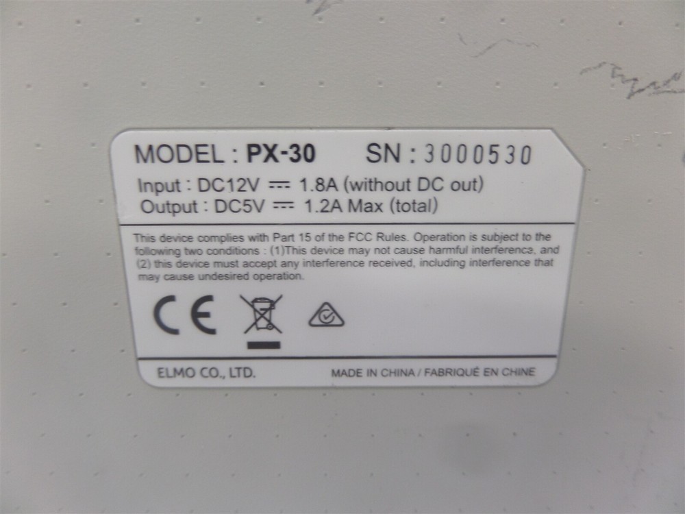 Elmo PX-30 Visual Presenter 288x Zoom 4K Resolution