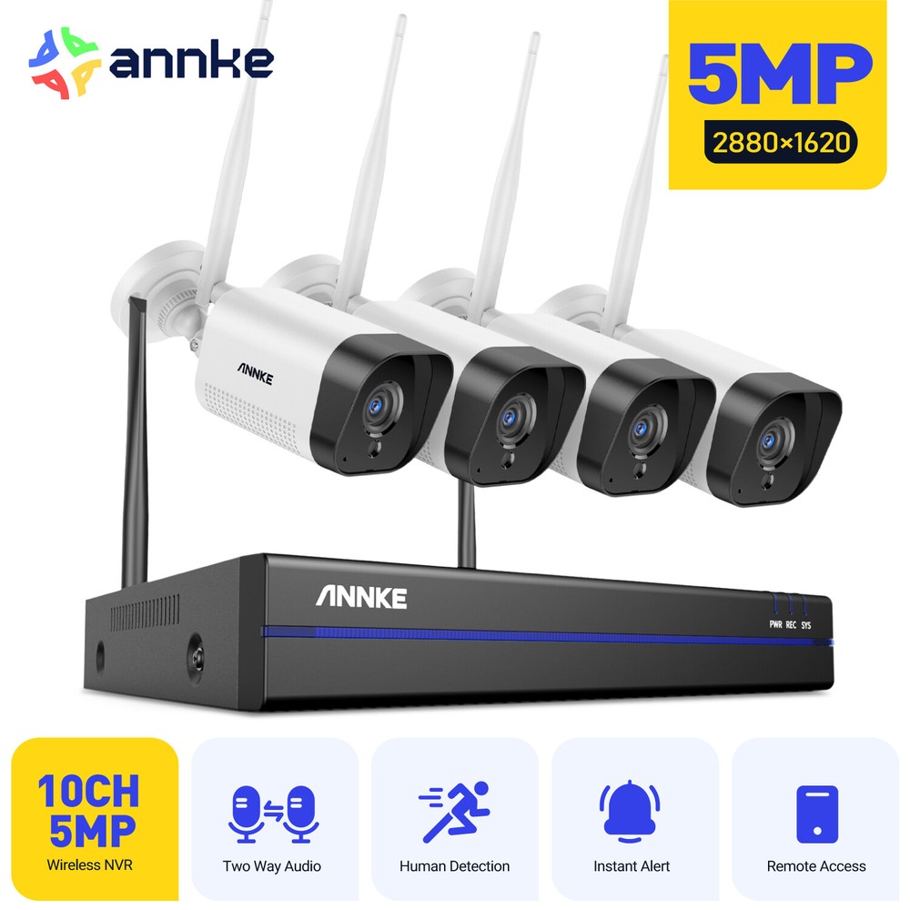 ANNKE 5MP 8CH NVR Wireless Security IP Camera System Two Way Audio AI Detection