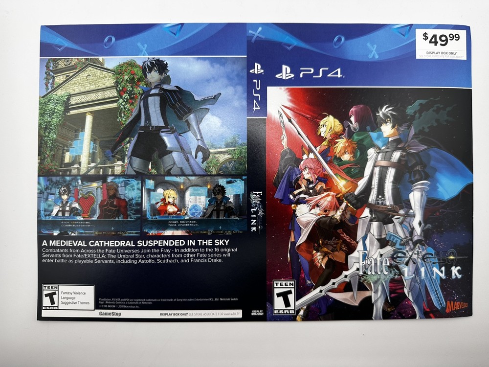 (PS4) Replacement Case Cover Art Insert Only! - Fate Extello Link