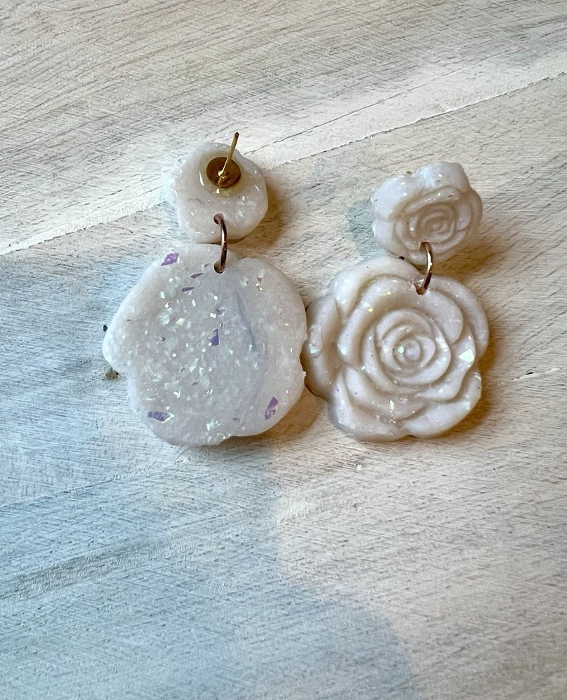 Earrings Statement Earrings Handcrafted Artwork Opal Floral