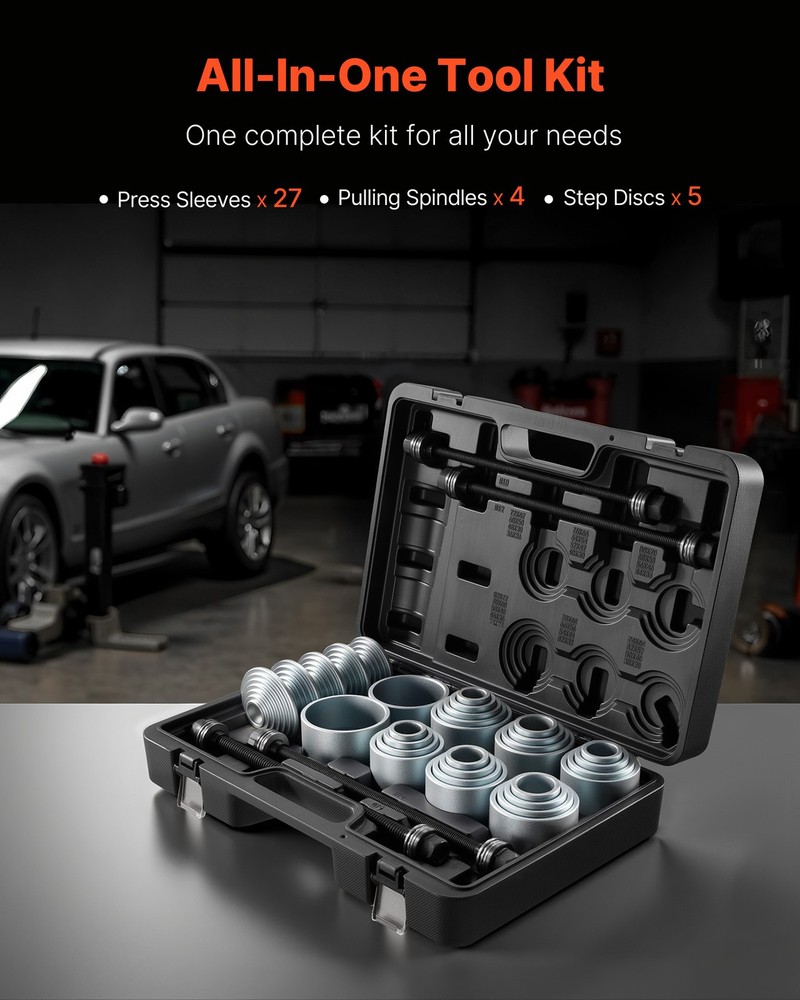 VEVOR Pull and Press Sleeve Kit Bush Bearing Removal Insertion Tool Set 36 PCS