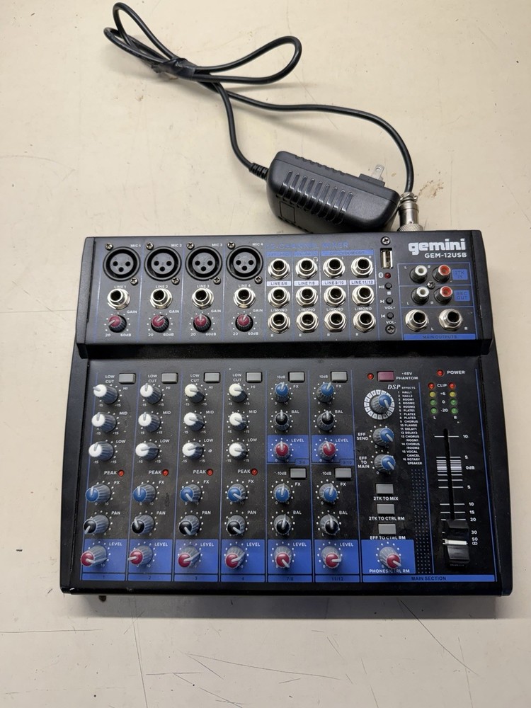 Gemini GEM-12USB Bluetooth Mixer Nice Condition.